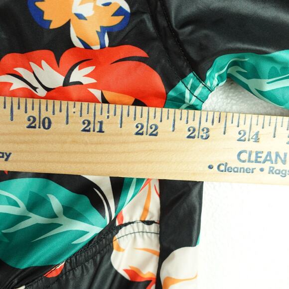 Zara Rain Jacket Womens SZ S Hooded Floral Tropical Lightweight Baggy Relaxed - Picture 7 of 11